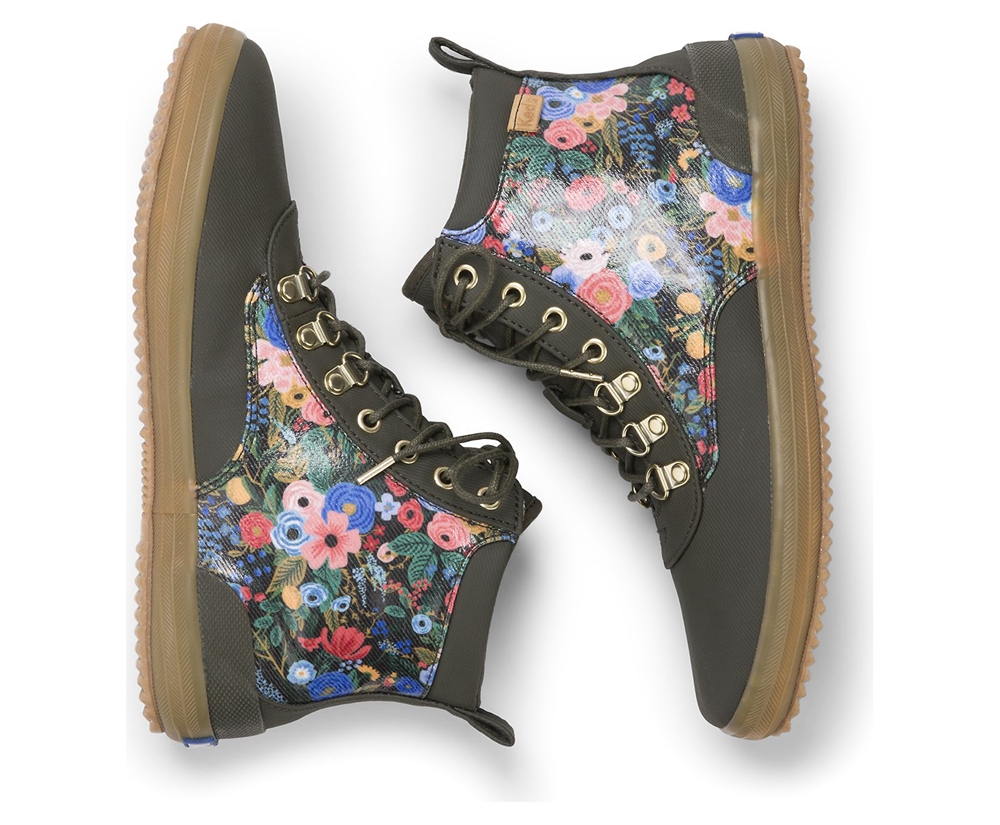 Basket Keds Femme Vert - Rifle Paper Co. Scout Water-Resistant Boot Garden Party - 341-OXDAHB